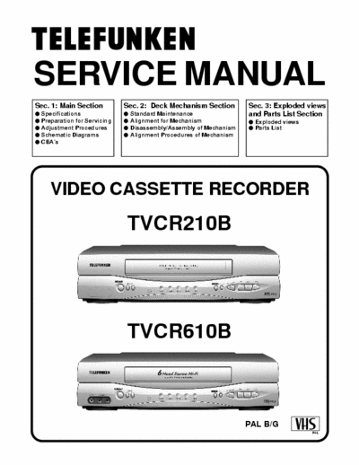 funai TVCR210B_610B_Pal_BG funai TVCR210B_610B_Pal_BG service manual